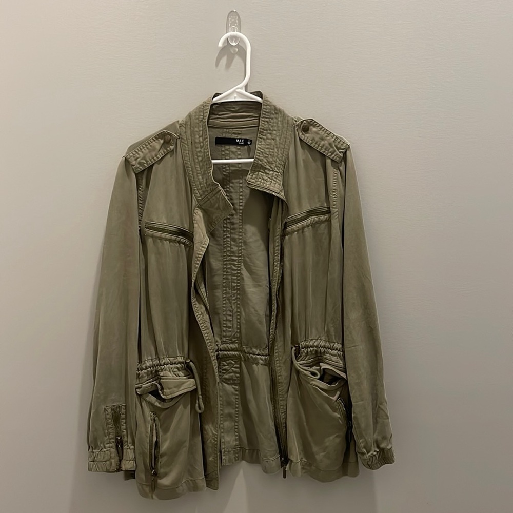 Max jeans, military style jacket, size L pre-owned